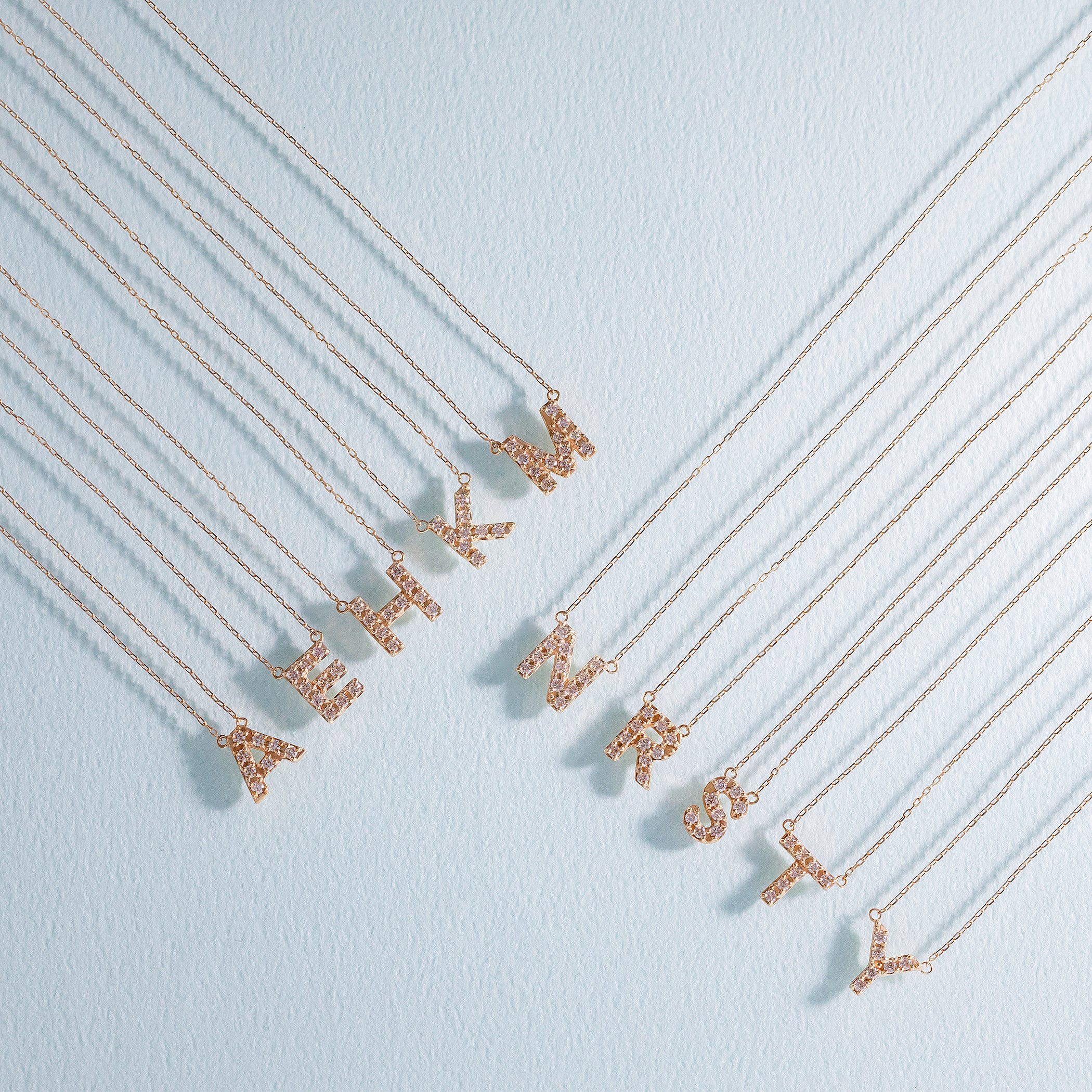 WEB限定】K10 イエローゴールド ダイヤモンド イニシャル ネックレス