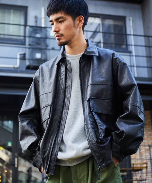 フェイクレザーブルゾン/ジップアップ｜フリークスストアの通販｜&mall