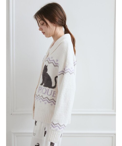 CATジャガード衿付きカーディガン｜ジェラートピケの通販｜&mall
