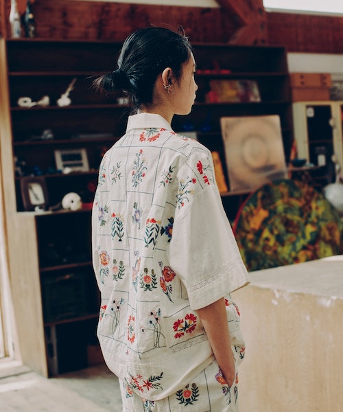 FUMIE TANAKA 花柄パッチワーク 半袖シャツ FUMIE＝TANAKA × Ray BEAMS