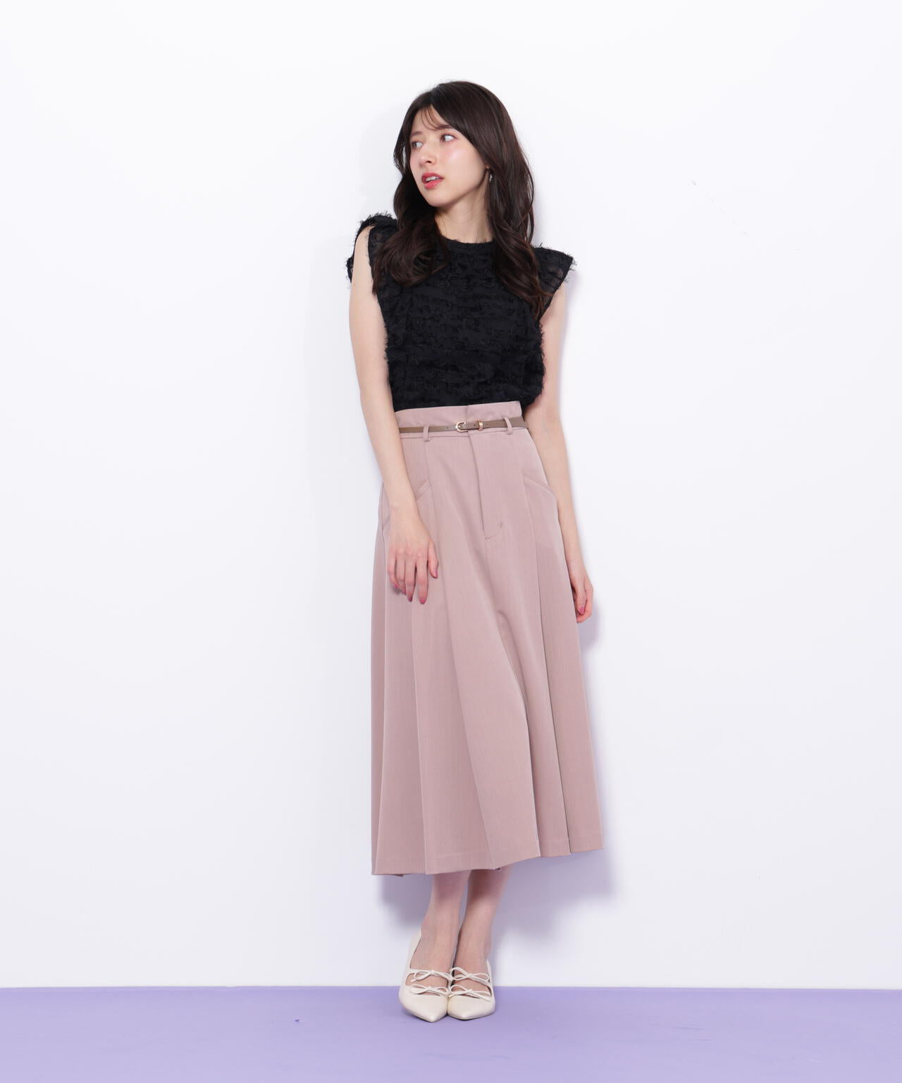 ベルト付タックフレアスカート | JILL by JILL STUART（ジル バイ ジル