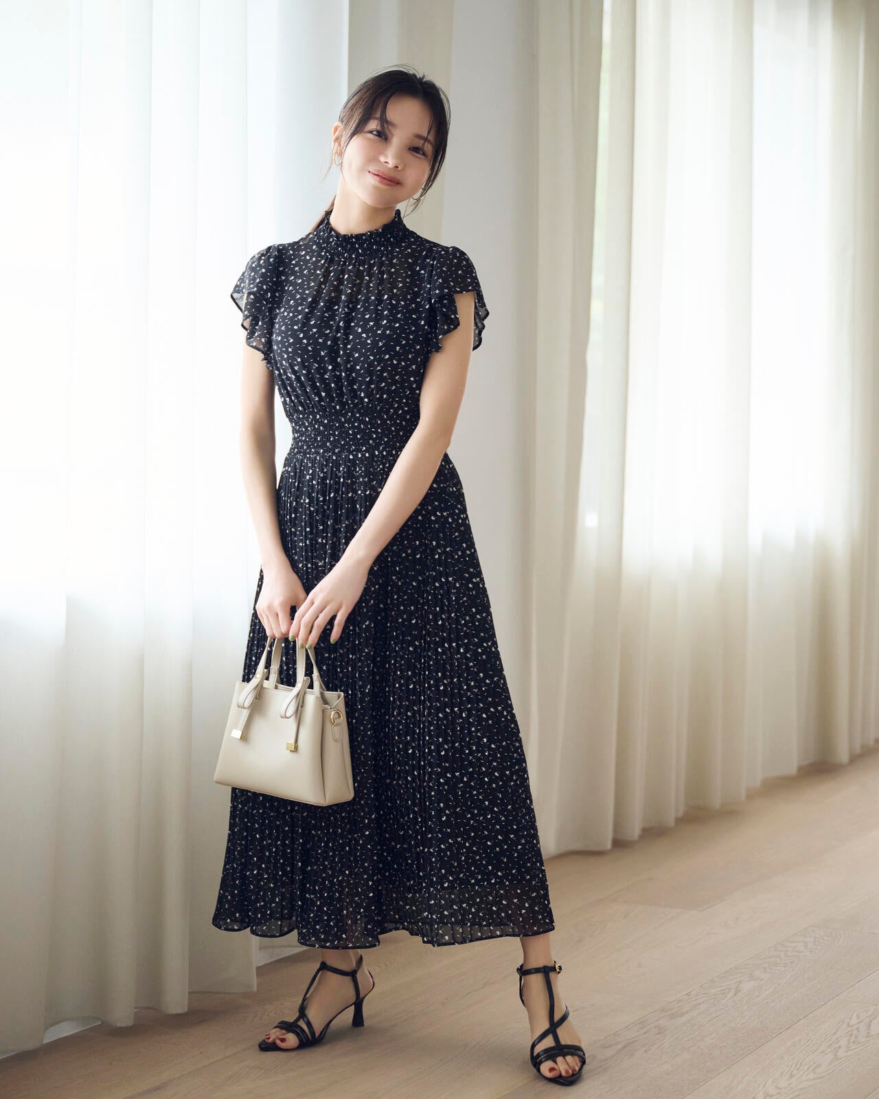 シフォン楊柳プリーツワンピース | PROPORTION BODY DRESSING