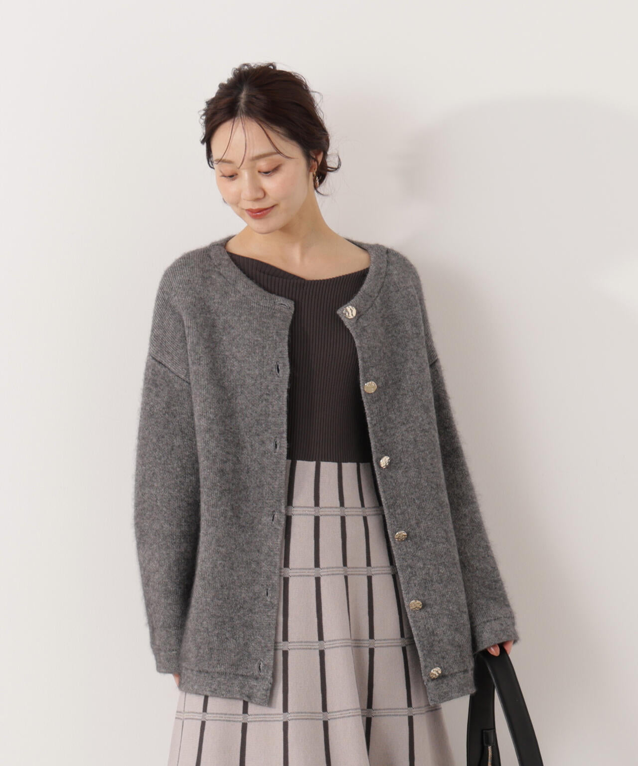 FOX混ダブルフェイスニットカーディガン | PROPORTION BODY DRESSING