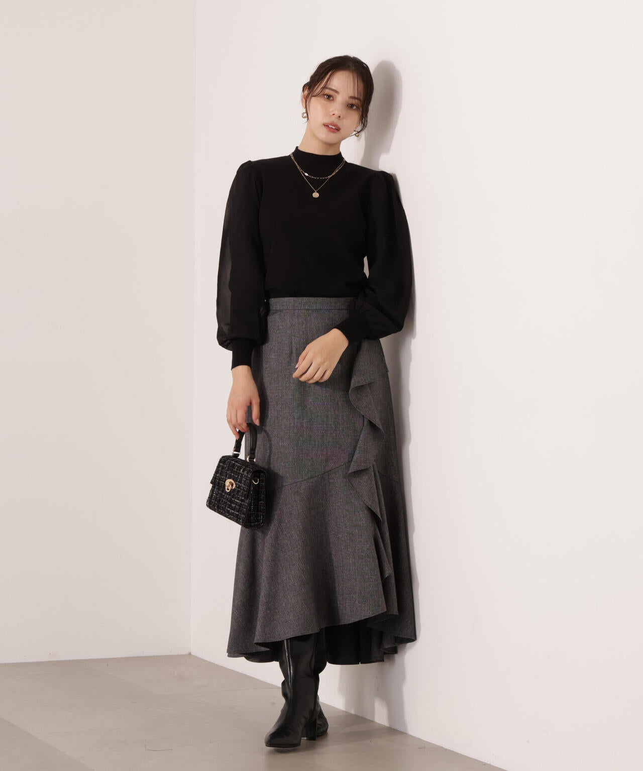 加藤栞さん着用】ラッフルディテールスカート | PROPORTION BODY
