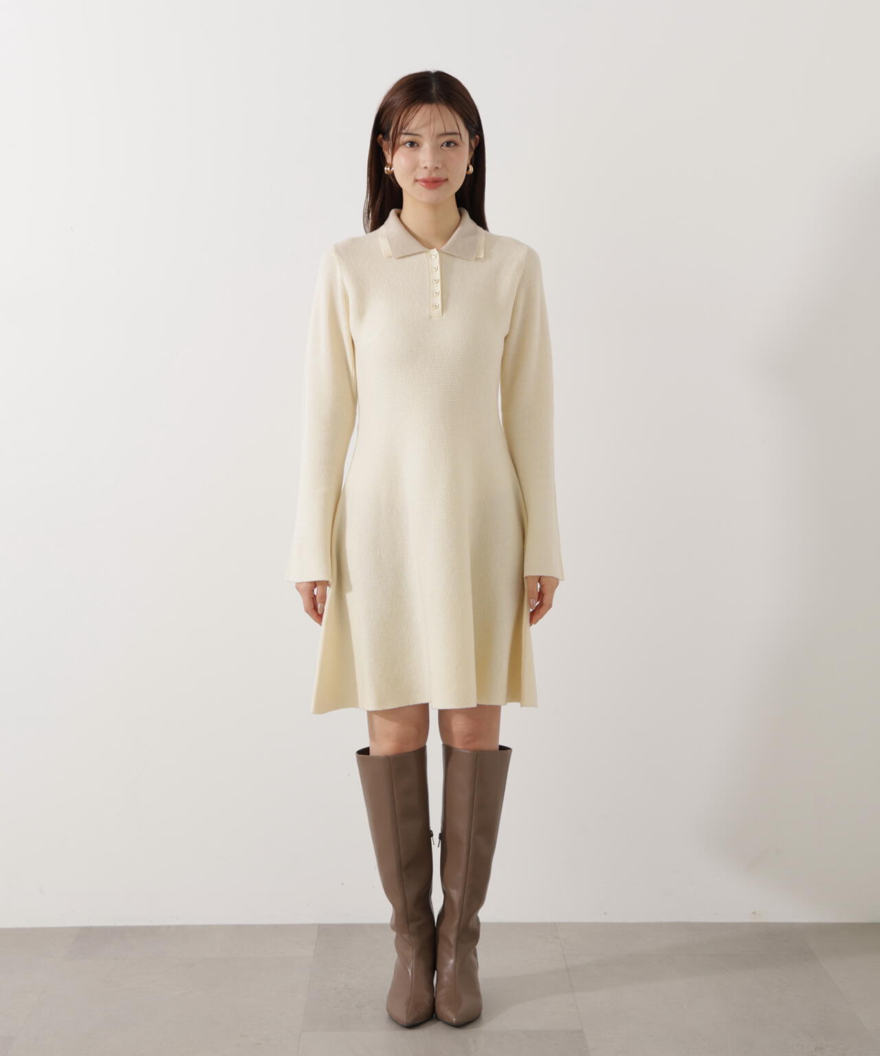 EDIT COLOGNE》ポロミニニットワンピース | PROPORTION BODY DRESSING