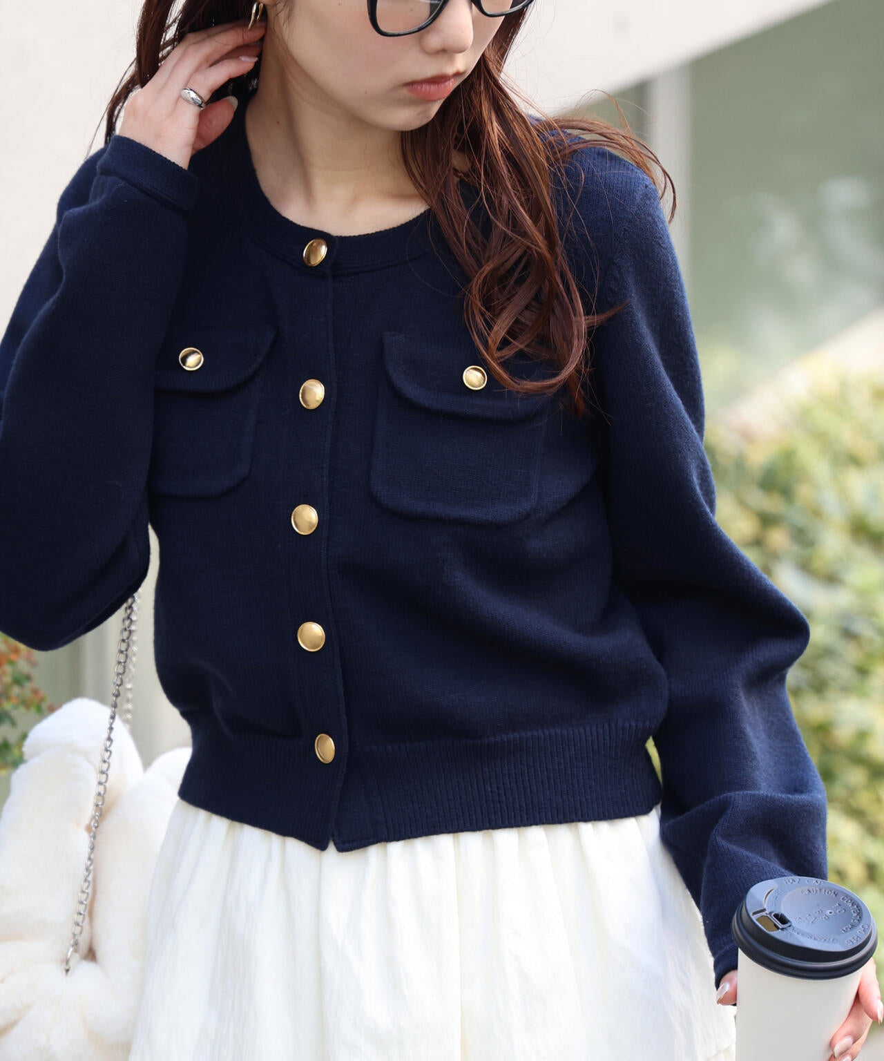 フロントポケット金ボタンニットカーディガン | FREE'S MART（フリーズ