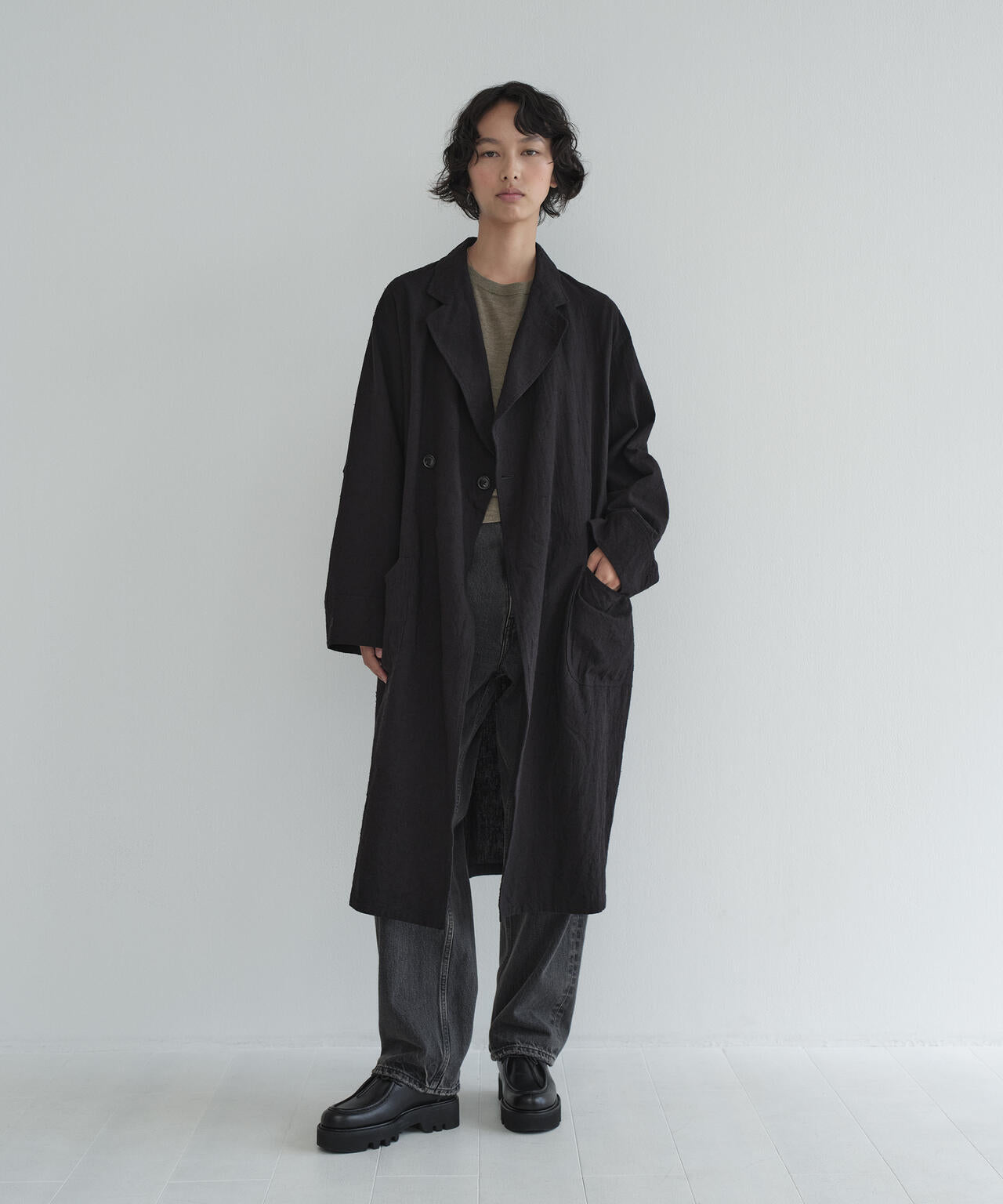 別注] blurhms / SILK COTTN NEP PLAID COAT | THE LIBRARY（ザ ライブ