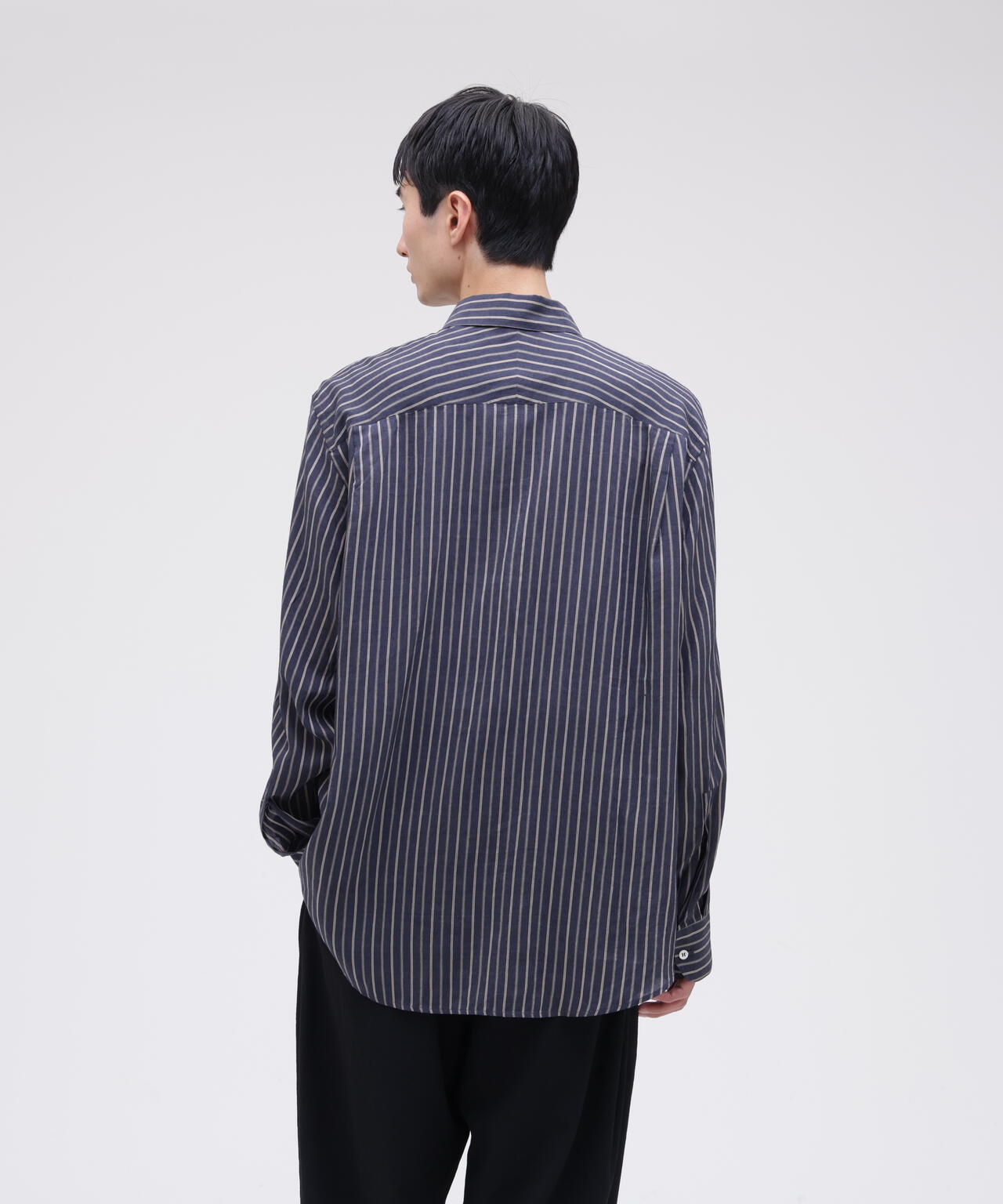 STUDIO NICHOLSON / LYOCELL SILK STRIPE BOXY OVERSIZED SHIRT | THE