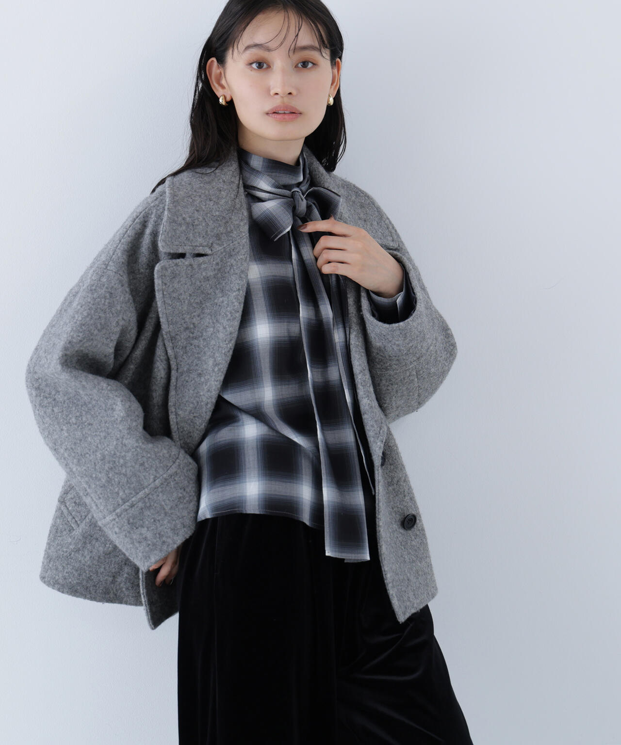 ウーリーフォルムハーフコート | NATURAL BEAUTY BASIC（ナチュラル