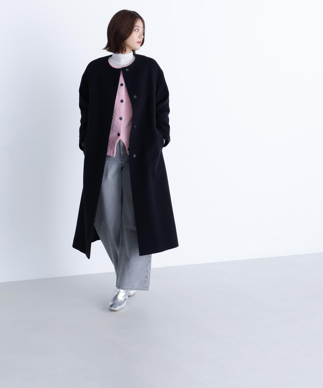 フォルムノーカラーロングコート | NATURAL BEAUTY BASIC（ナチュラル