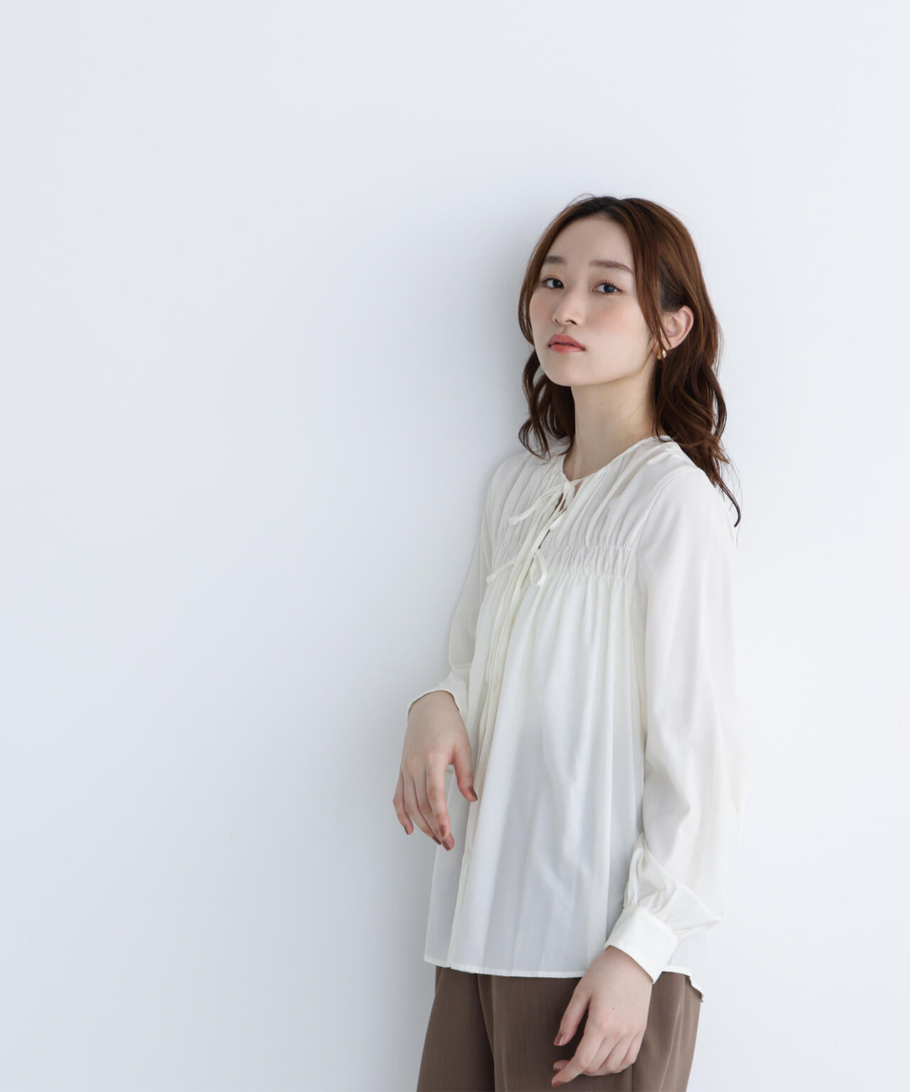 リボンギャザーブラウス | NATURAL BEAUTY BASIC（ナチュラル