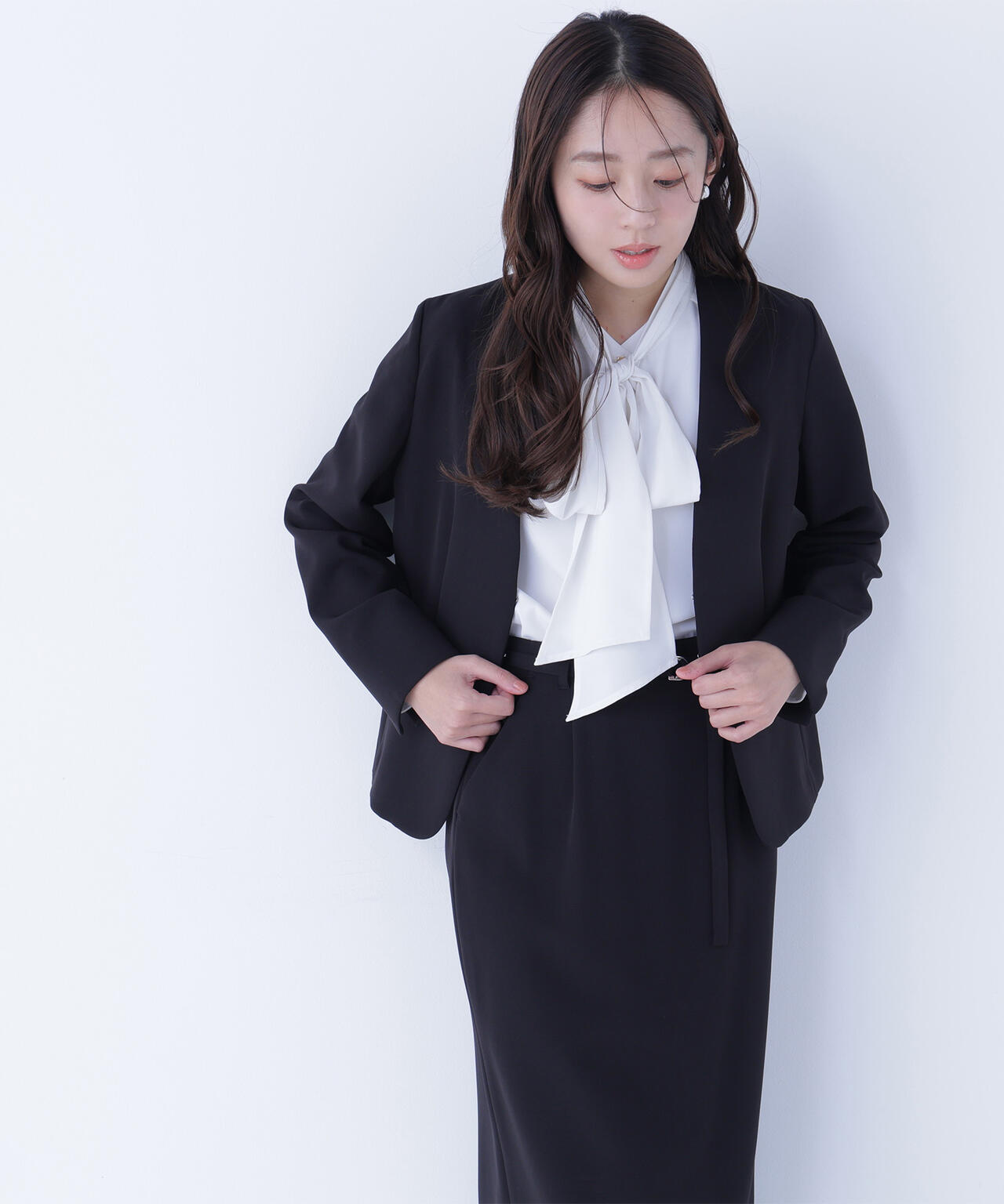 ダブルクロスストレッチ SETUP ノーカラージャケット | NATURAL BEAUTY