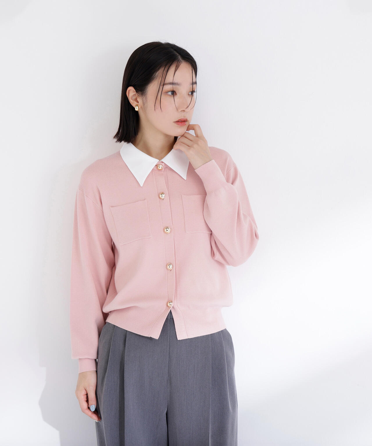 一部店舗・mix.tokyo 限定カラー：ピンク】2wayカラーニット