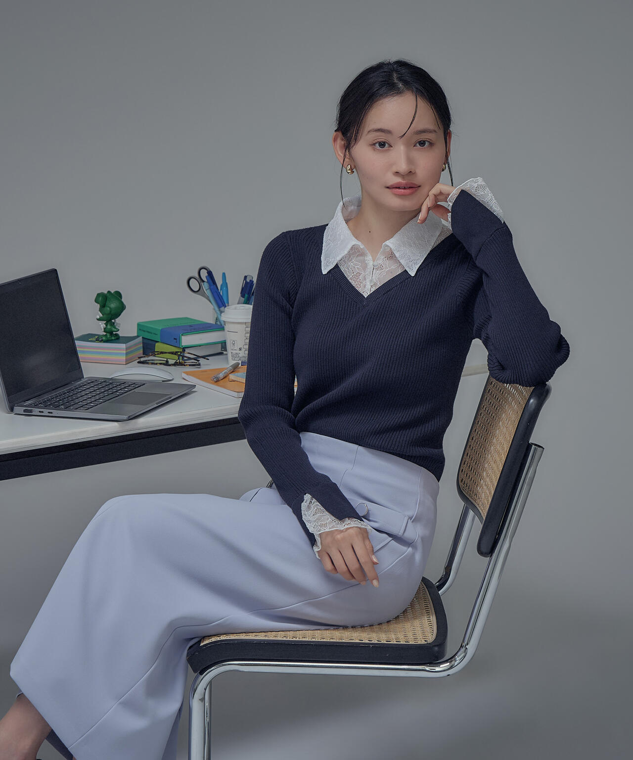 レースカラードッキングニット | NATURAL BEAUTY BASIC（ナチュラル