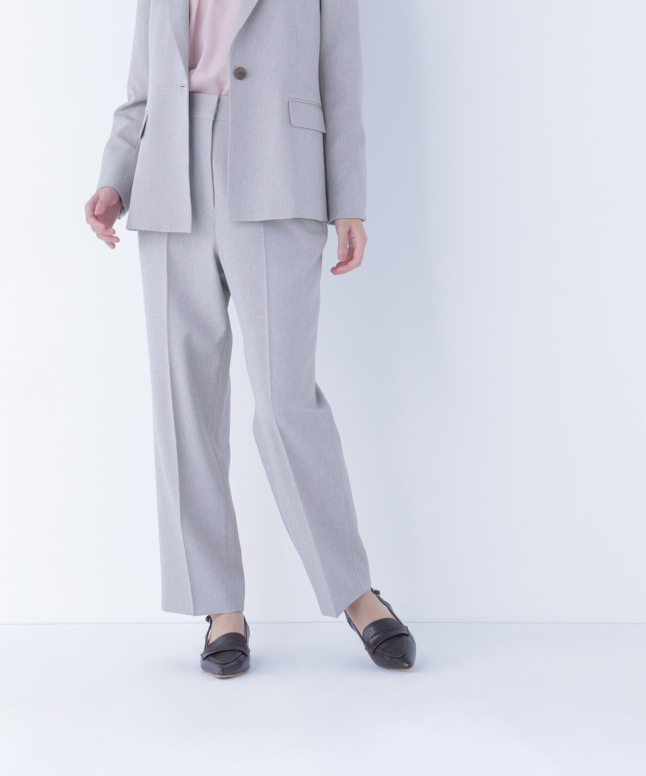 メランジシャークスキン SETUP ストレートパンツ | NATURAL BEAUTY