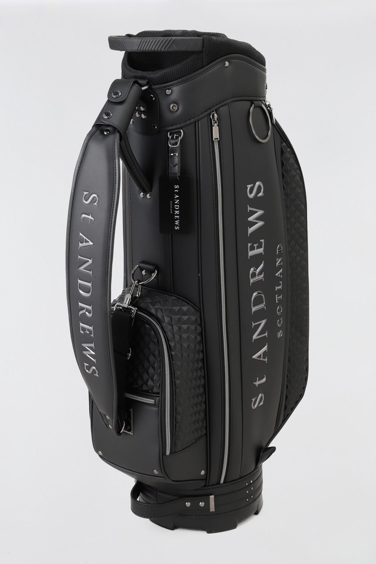 9.0インチ スリムカート型ピラミッドエンボス キャディバッグ (46