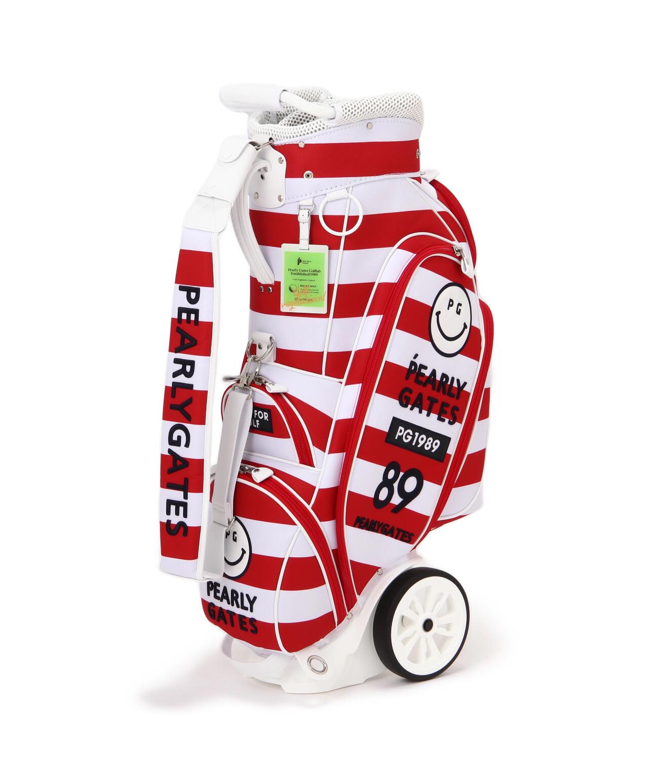 キャスター付きボーダー柄キャディバッグ (46インチ対応)(9型) (UNISEX