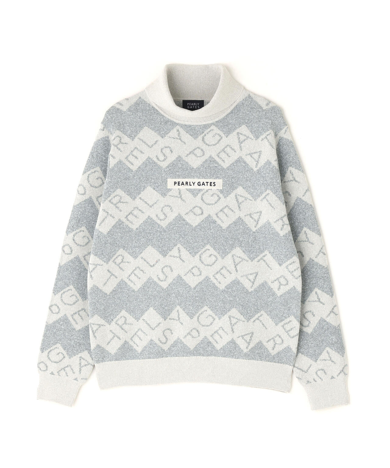 ダブルJQロゴギザボーダー柄タートルニットプルオーバー | PEARLY