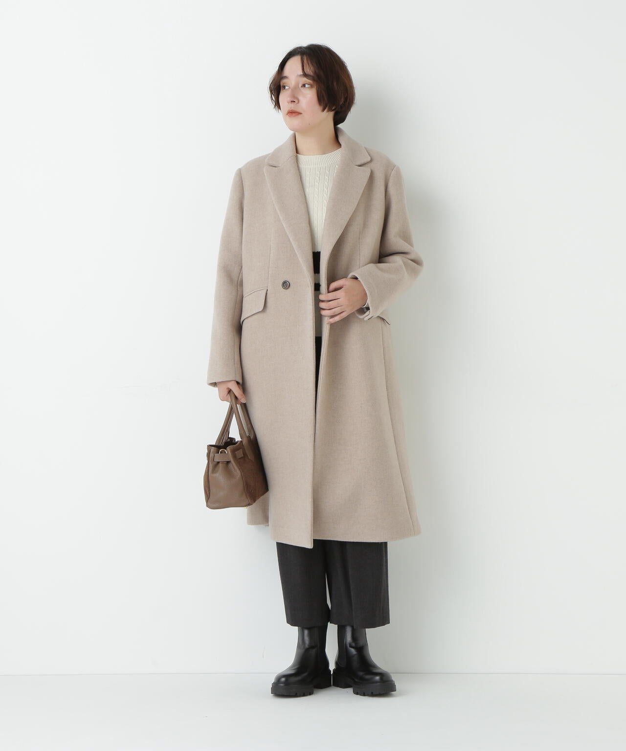 ウールモッサダブルチェスターコート | human woman（ヒューマン