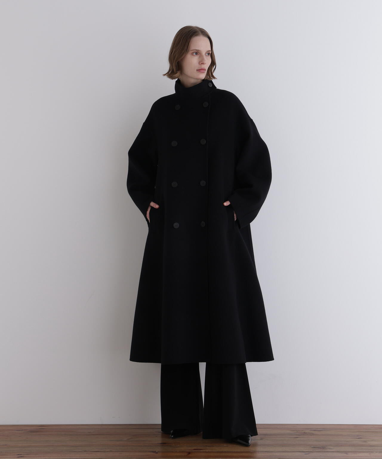 ソフトウールリバースタンドカラーコート | LE PHIL（ル フィル