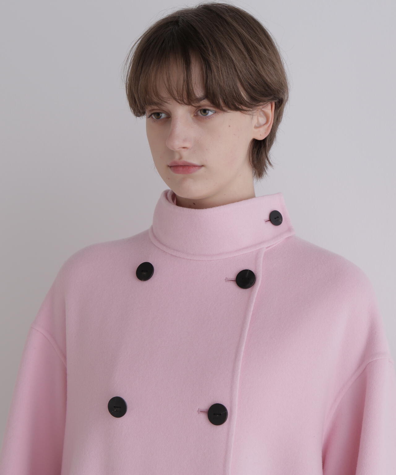 ソフトウールリバースタンドカラーコート | LE PHIL（ル フィル