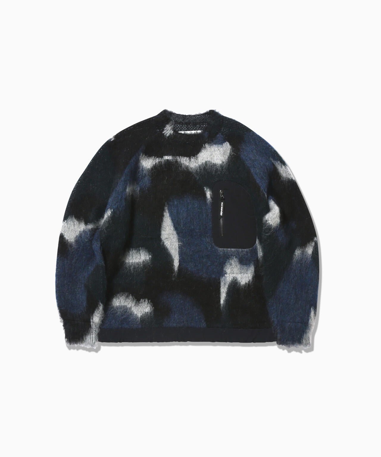 mix color shaggy knit sweater | and wander（アンドワンダー