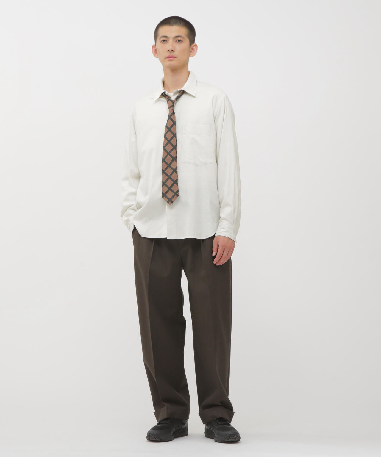 BRUSHED COTTON SILK TWILL SHIRT | MARGARET HOWELL（マーガレット