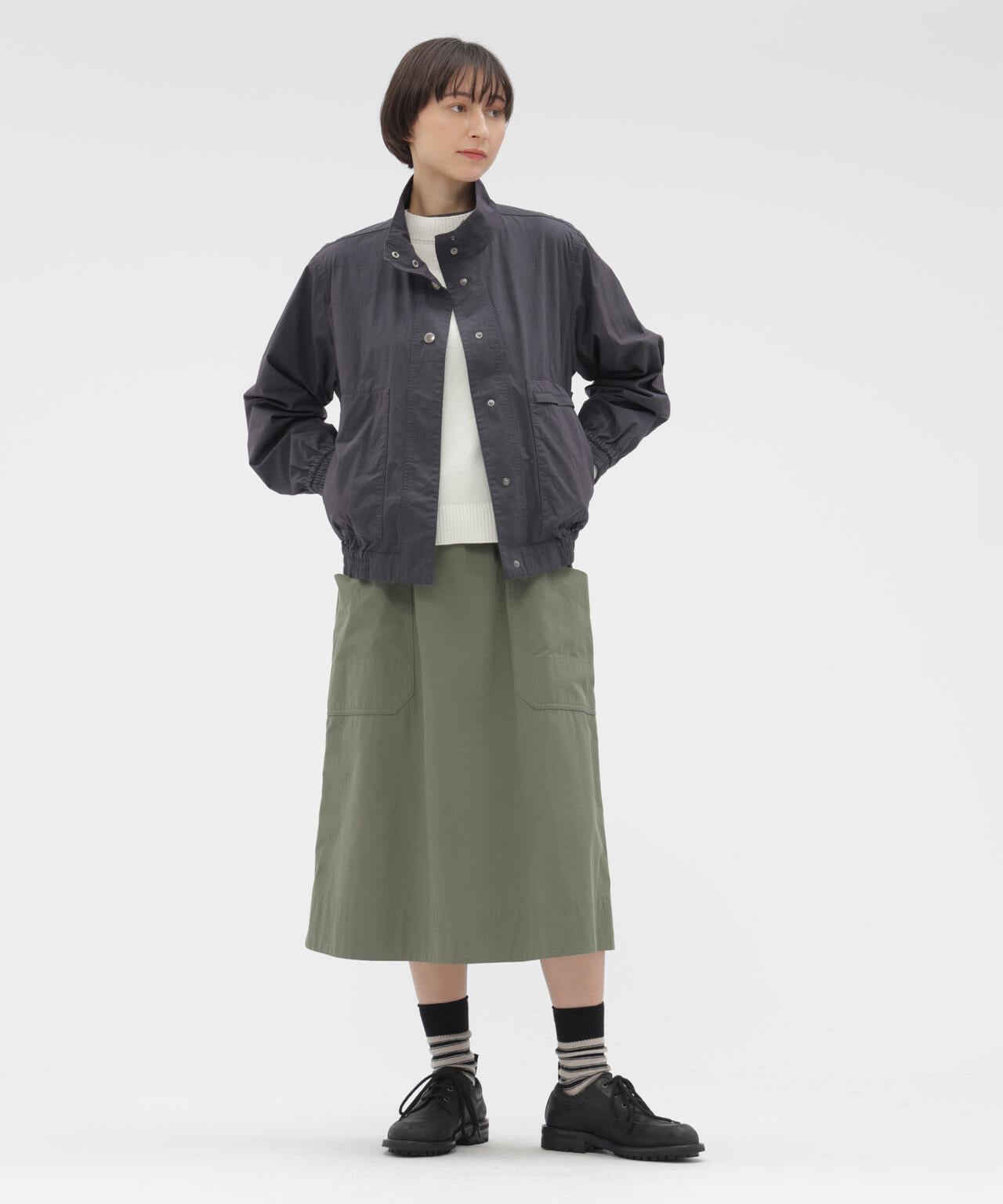 COTTON CUPRA PLAINWEAVE SKIRT | MARGARET HOWELL（マーガレット