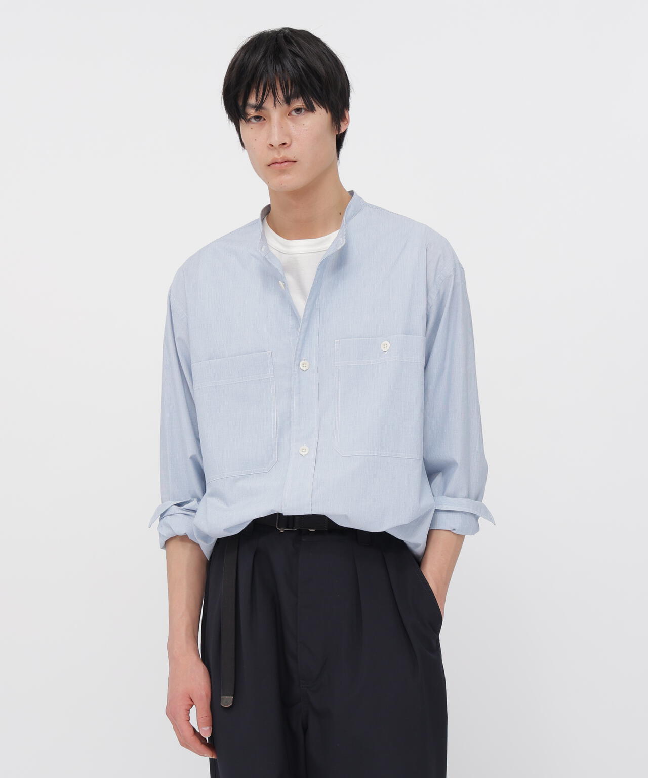 WORN COTTON HAIRLINE STRIPE SHIRT | MARGARET HOWELL（マーガレット