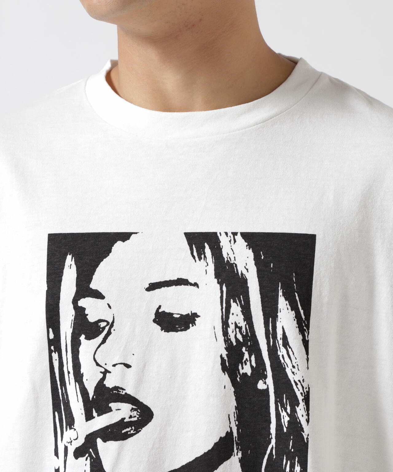 MINEDENIM（マインデニム）Monochrome Two tone Face Crewneck T-SH