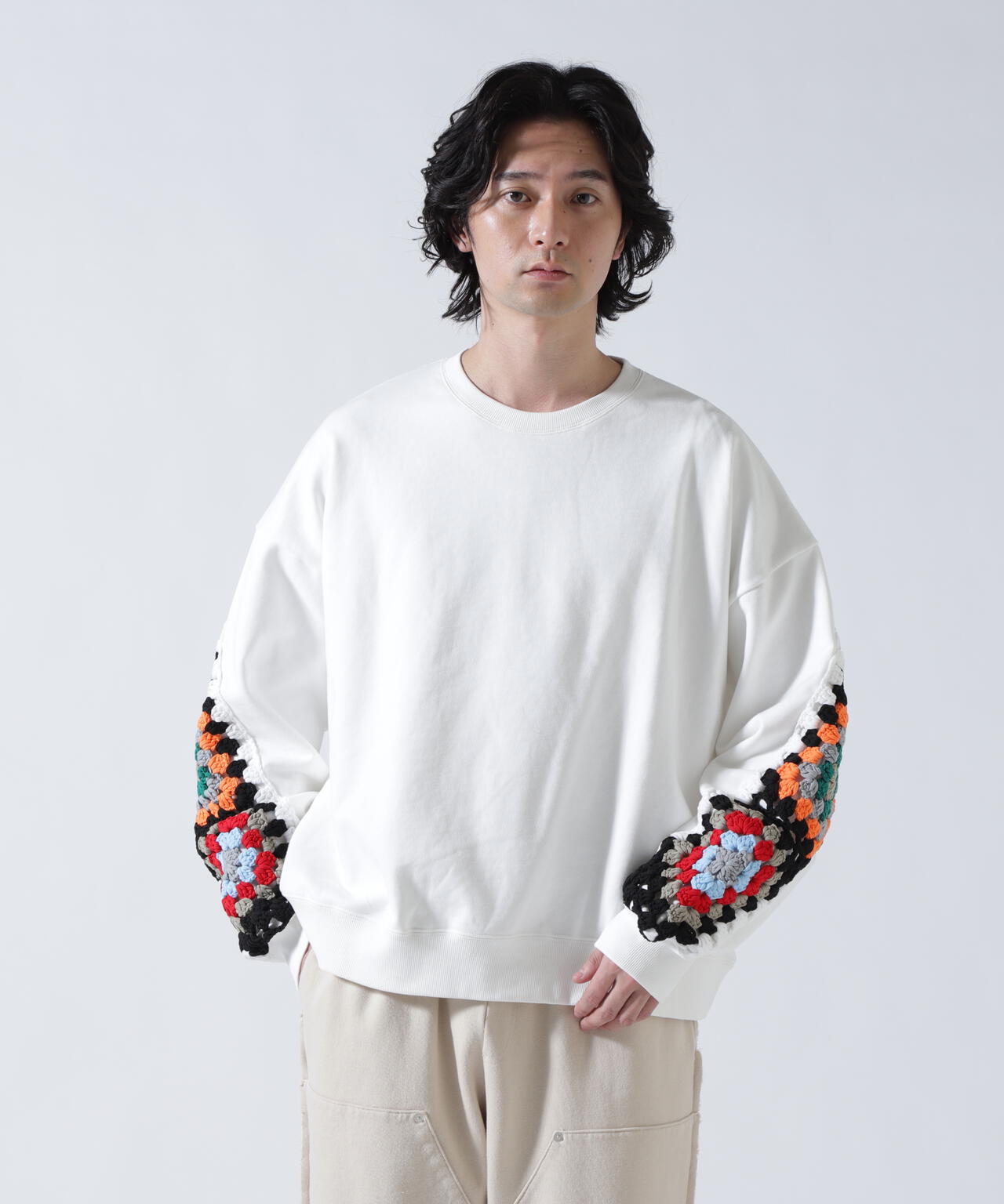 DISCOVERED(ディスカバード) 別注 CROCHET SLEEVE SWEAT | B'2nd（ビー