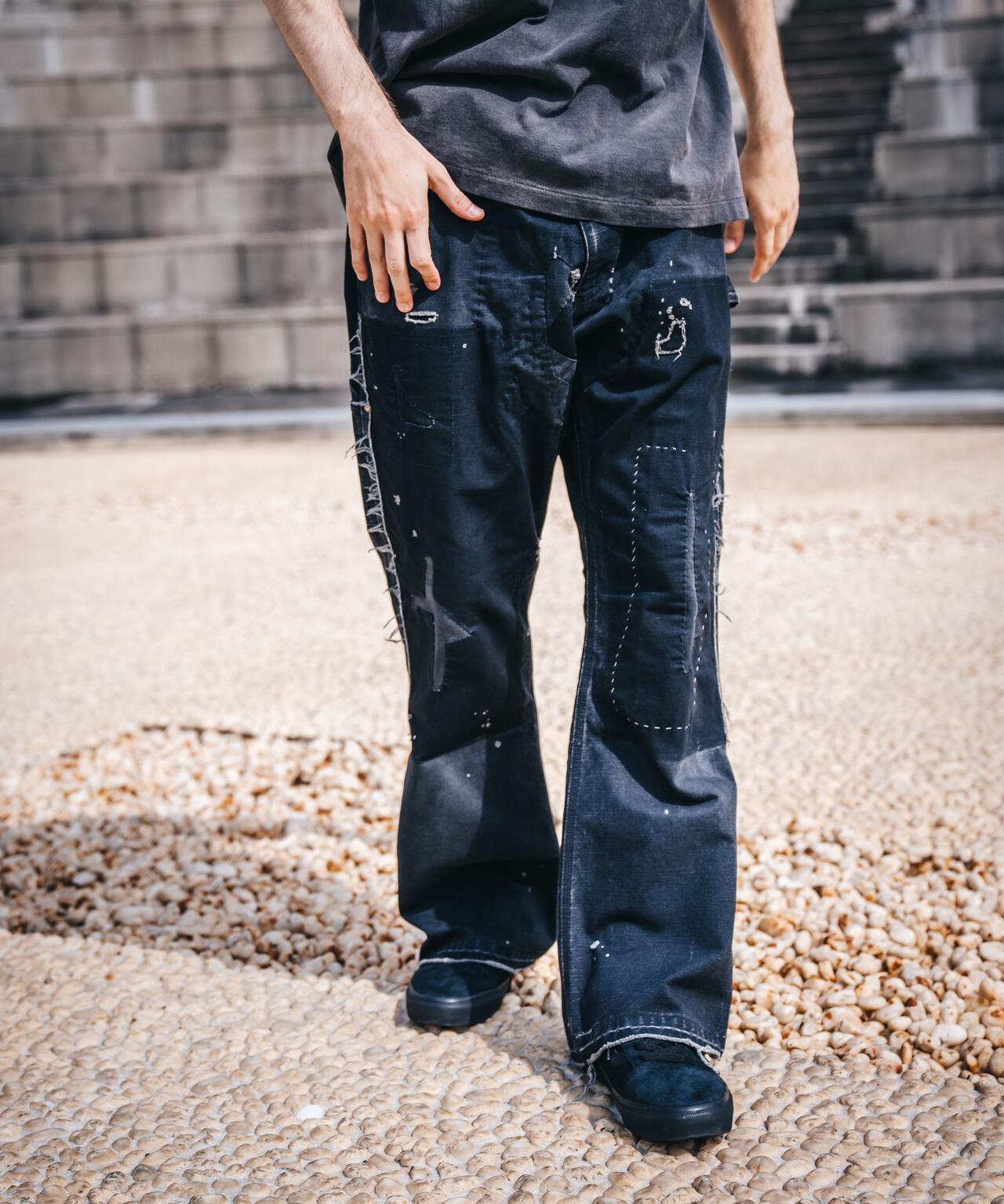 SAINT MICHAEL/セントマイケル/DOUBLE KNEE/DACK/BLACK | ROYAL FLASH