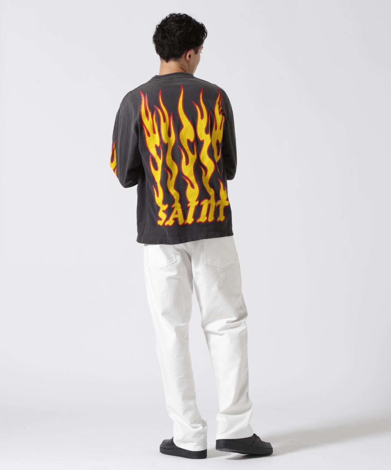 SAINT MICHAEL/セントマイケル/LS TEE/SOUL ON FIRE/BLACK | ROYAL