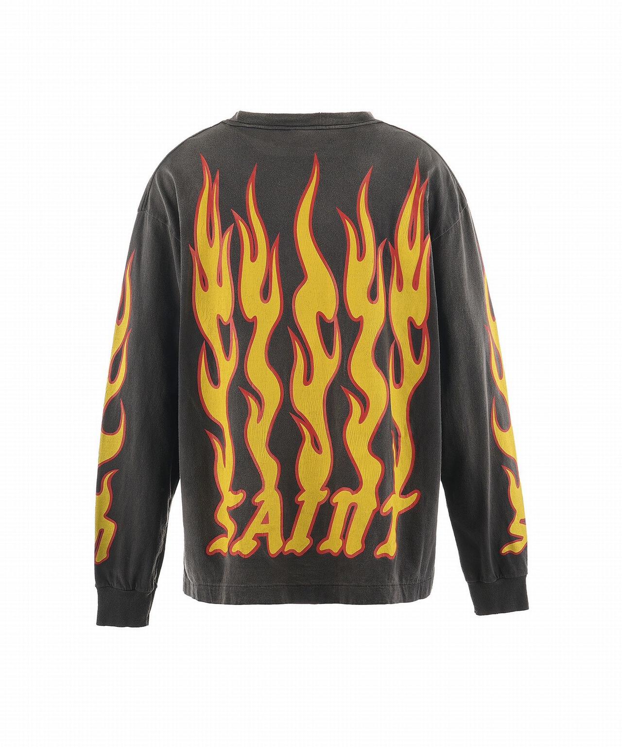 SAINT MICHAEL/セントマイケル/LS TEE/SOUL ON FIRE/BLACK | ROYAL