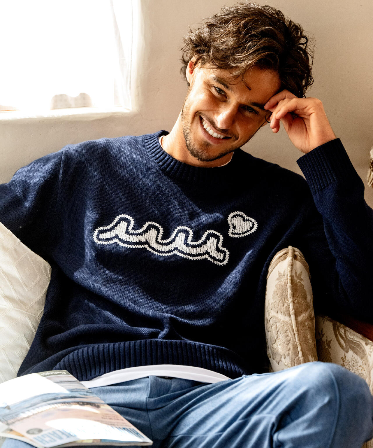 muta MARINE/ムータ マリン/別注 WAVE CREW KNIT | ROYAL FLASH