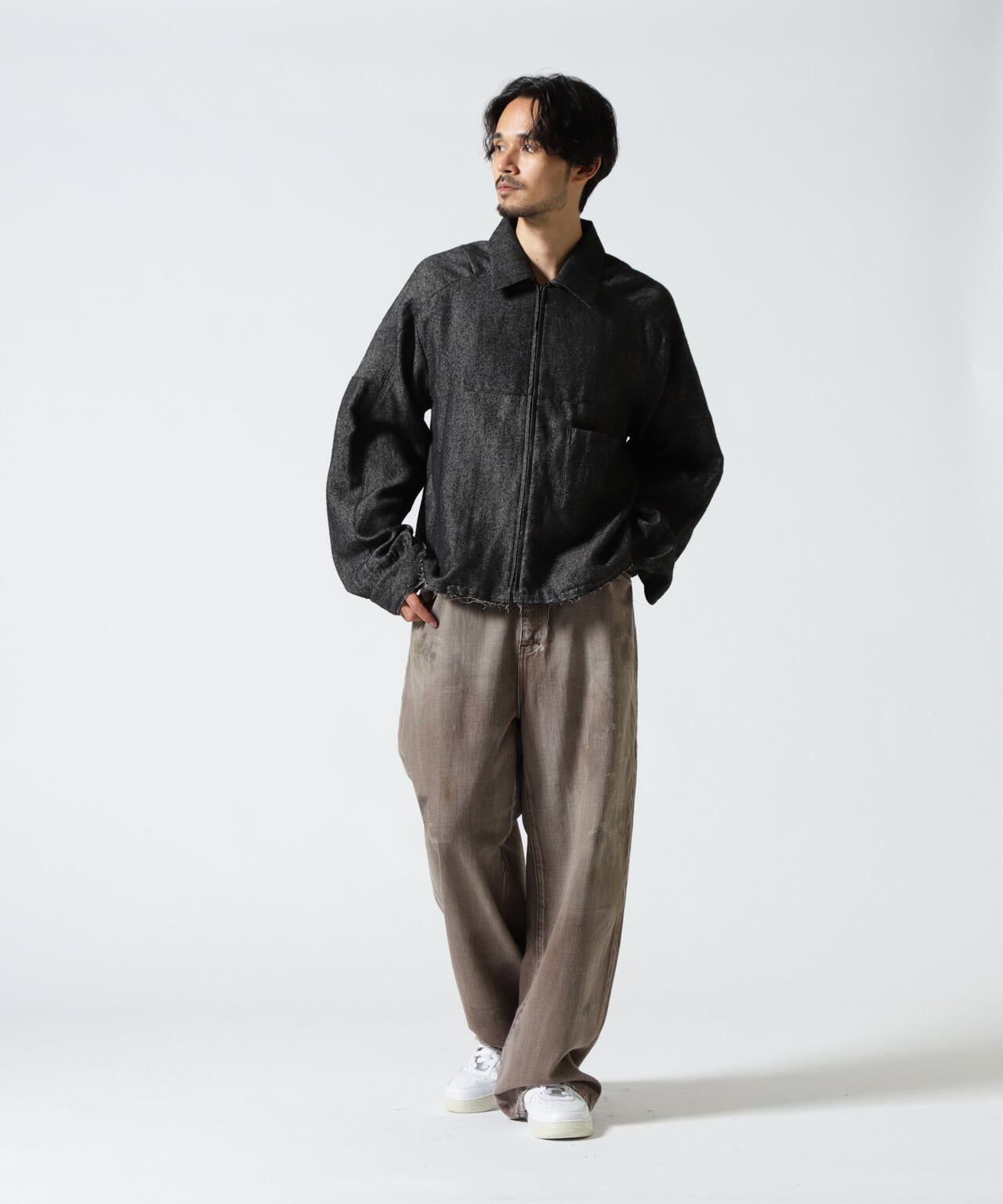 ANCELLM/アンセルム/SHRINK WOOL SHORT ZIPUP SHIRT JACKET | GARDEN