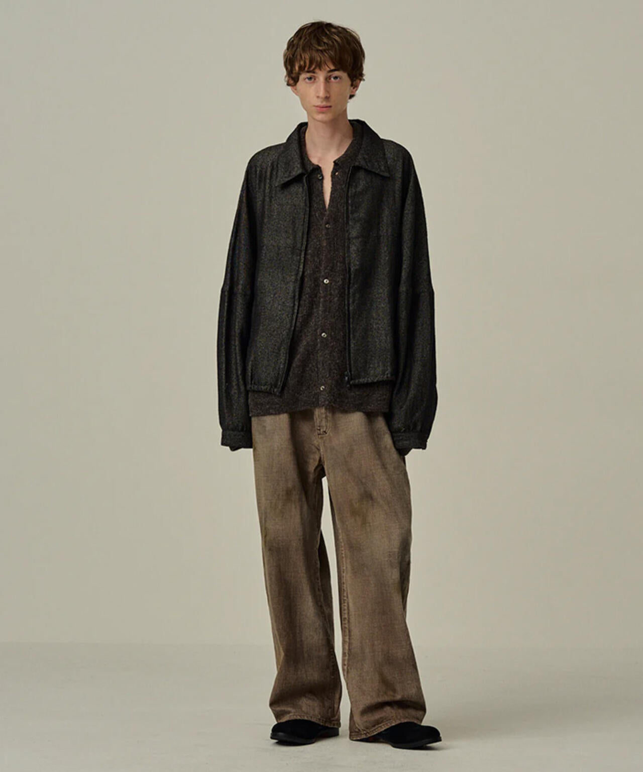 ANCELLM/アンセルム/SHRINK WOOL SHORT ZIPUP SHIRT JACKET | GARDEN