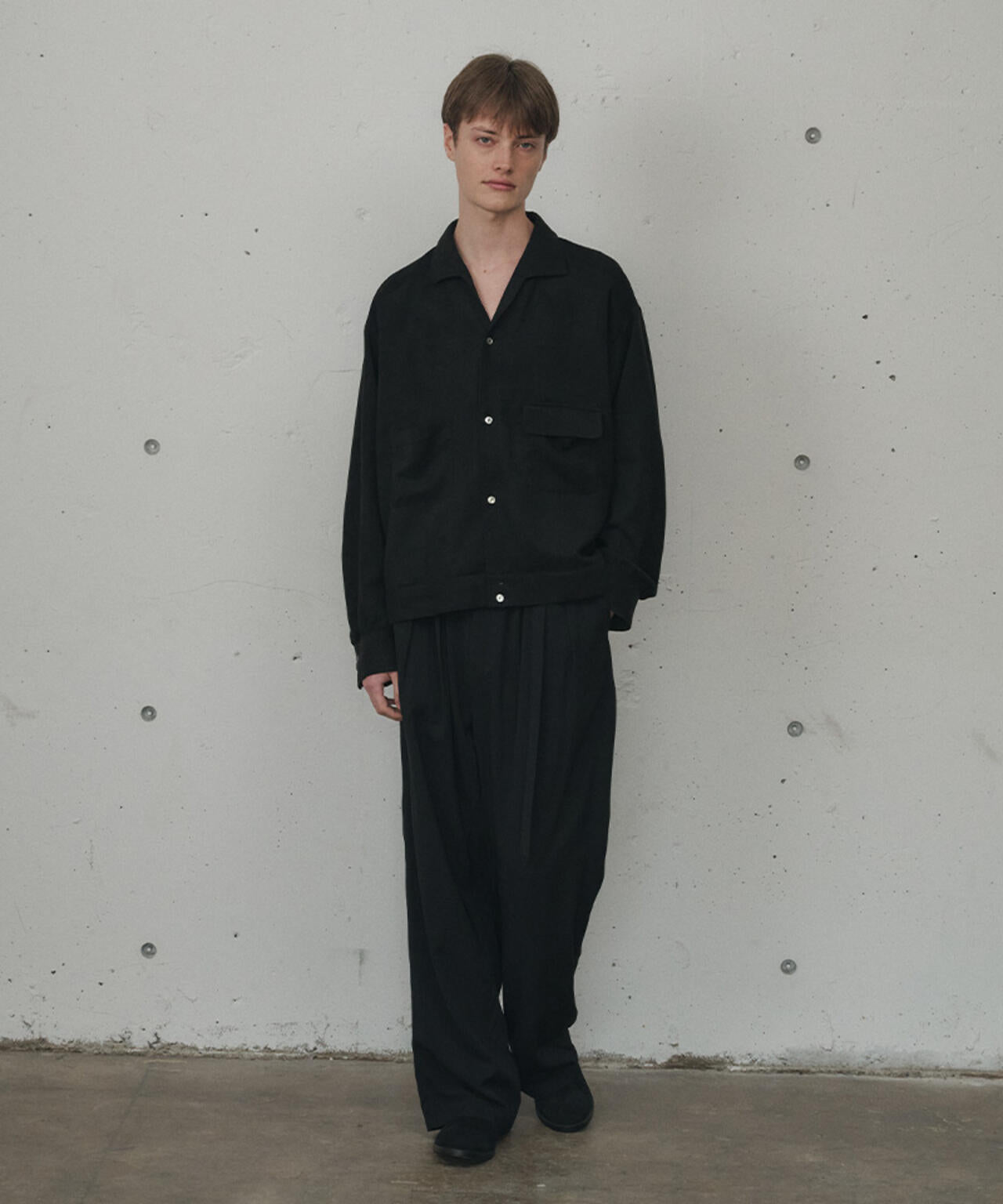 ANCELLM/アンセルム/VEGAN SUEDE OPEN COLLAR SHIRT/ANC-SH93 | GARDEN