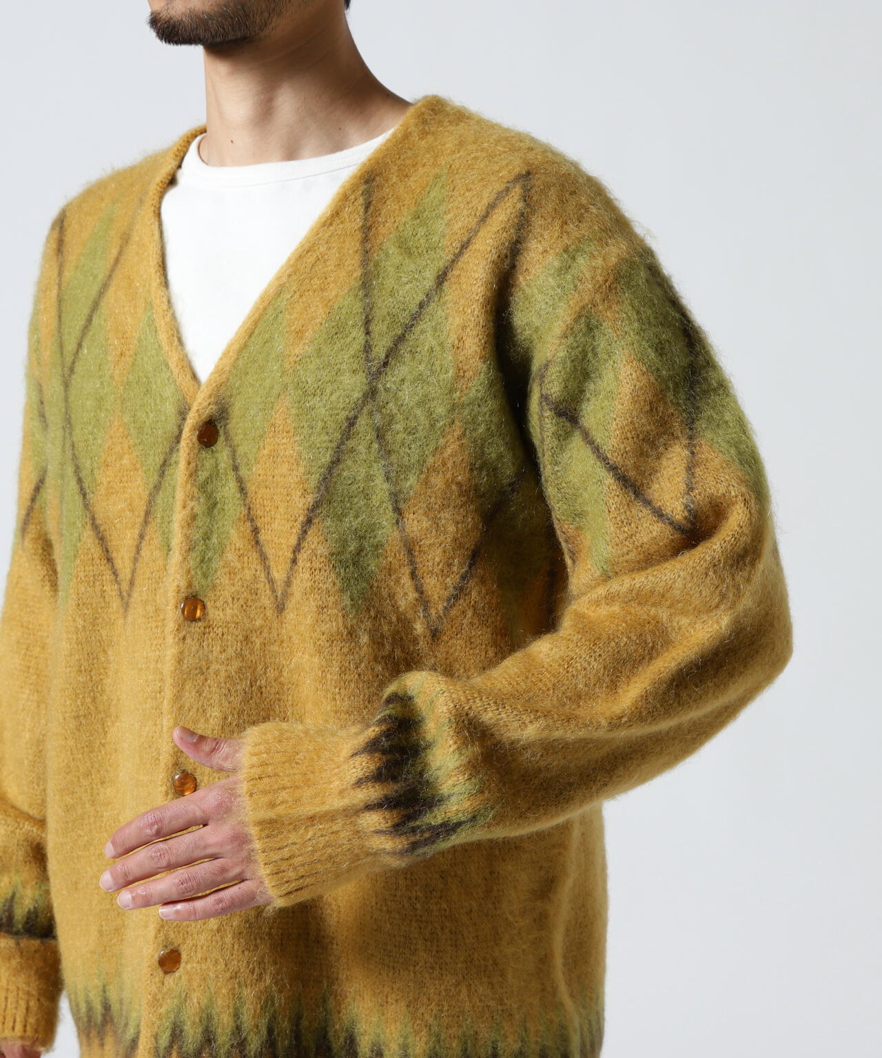 Needles/ニードルズ Mohair Cardigan - Argyle モヘアカーディガン