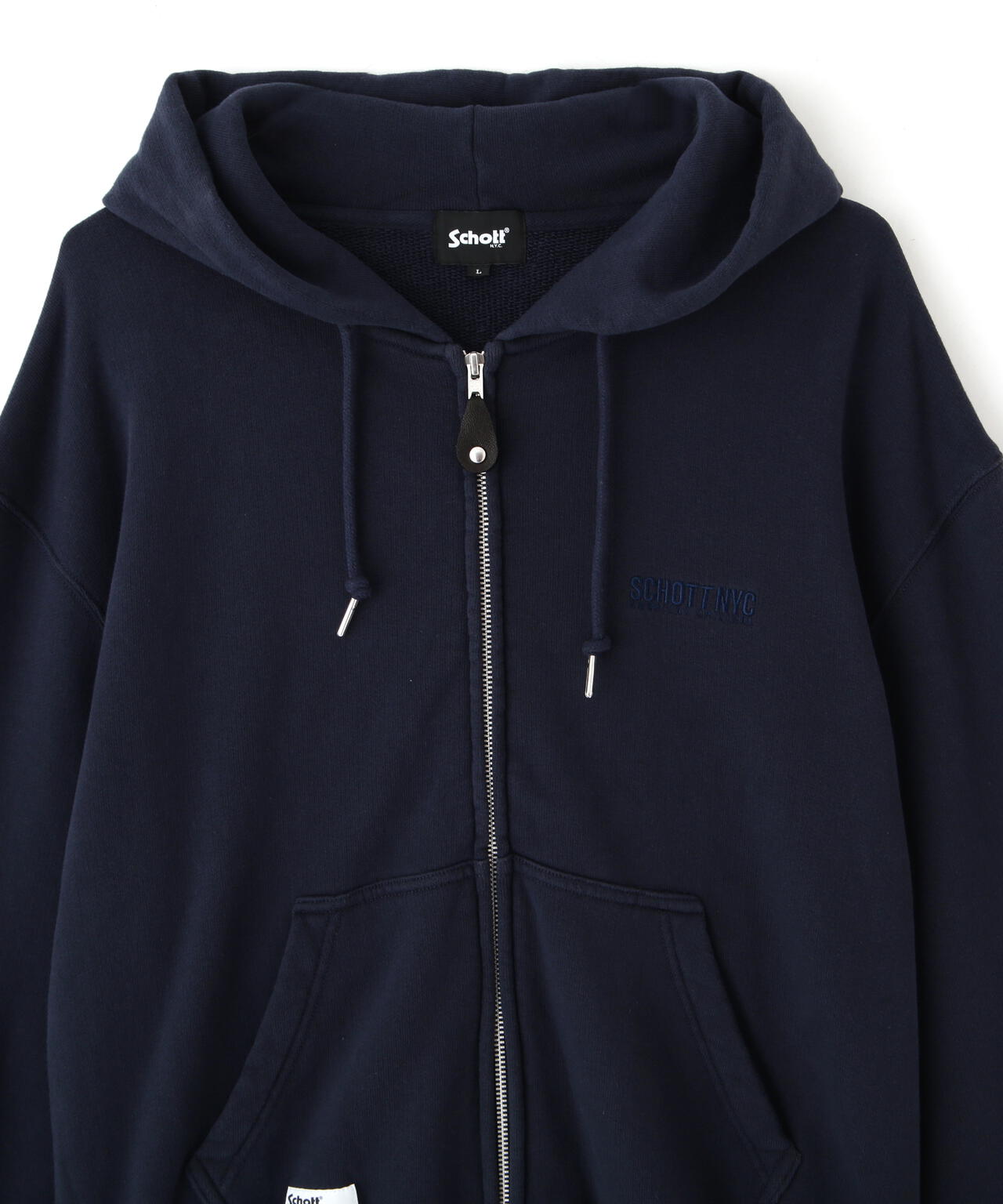 LEATHER ELBOW PATCH ZIP HOODED SWEAT/レザー エルボーパッチ ジップ