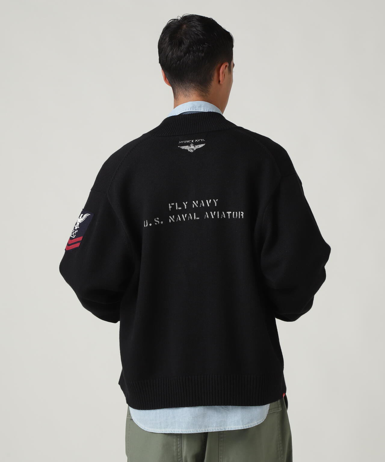 NAVAL STAND COLLAR ZIP KNIT JACKET / ネイバル スタンド カラー