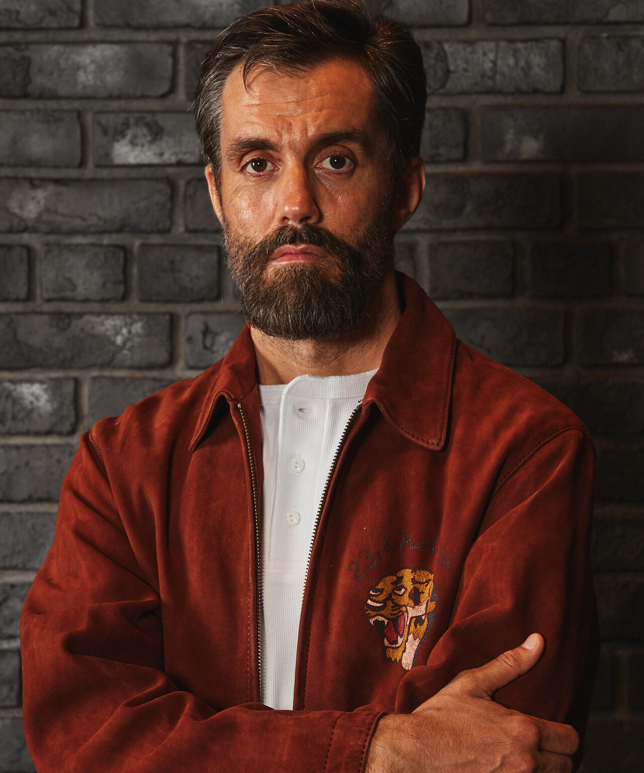 AGED SUEDE SOUVENIR JACKET / エイジド スウェード スーベニア