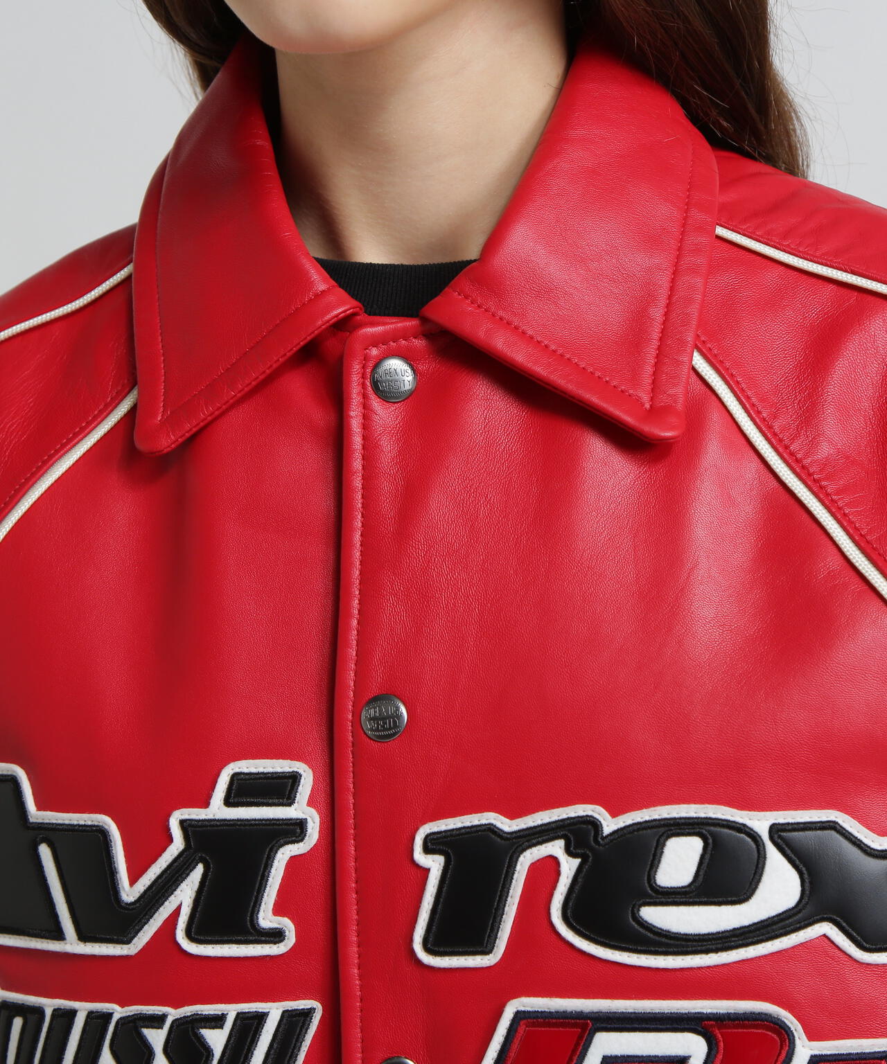 AVIREX×MOUSSY》LEATHER VARSITY JACKET | AVIREX（アヴィレックス