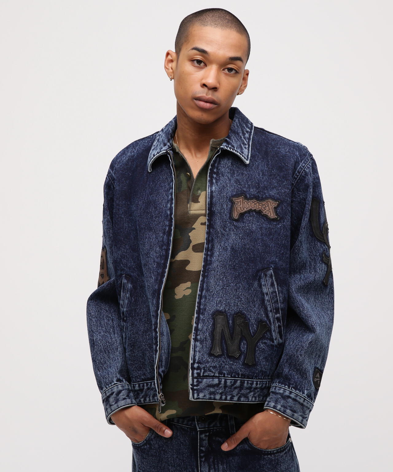 LEATHER PATCH DENIM JACKET | AVIREX（アヴィレックス） ｜【公式