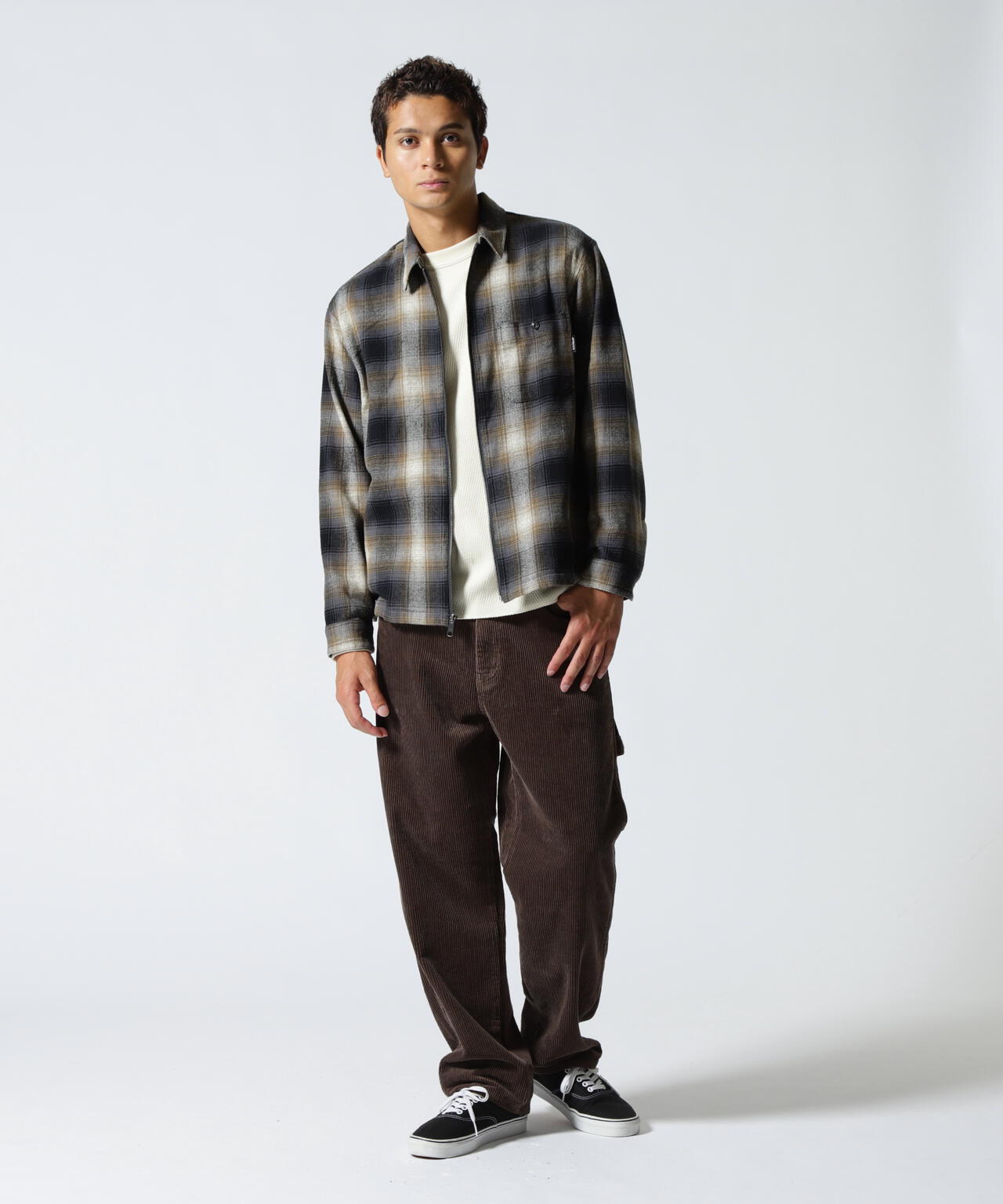 OMBRE CHECK ZIP UP SHIRT | AVIREX（アヴィレックス） ｜【公式】通販
