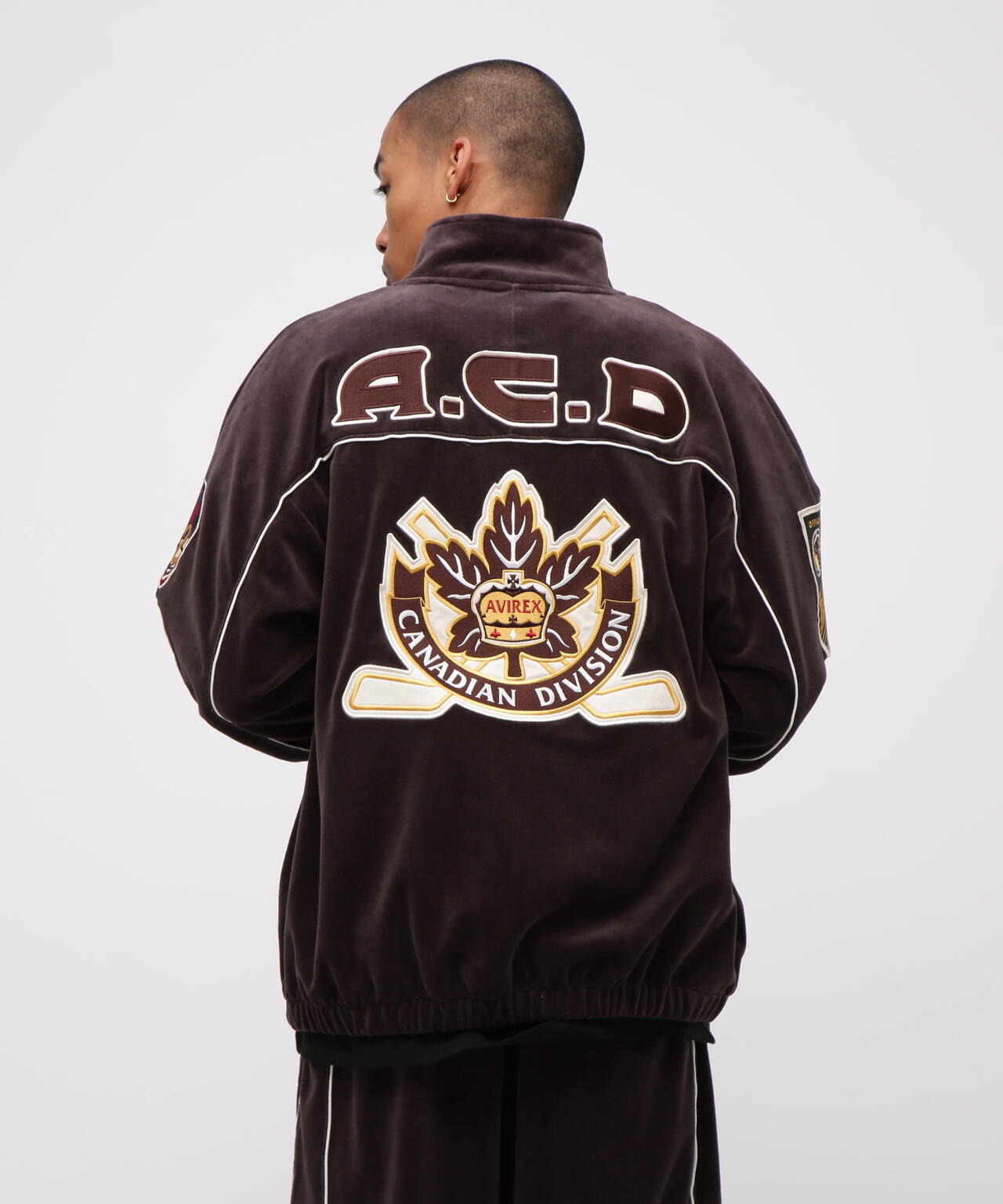 VELOUR RAGLAN SLEEVE STAND ZIP A.C.D | AVIREX（アヴィレックス
