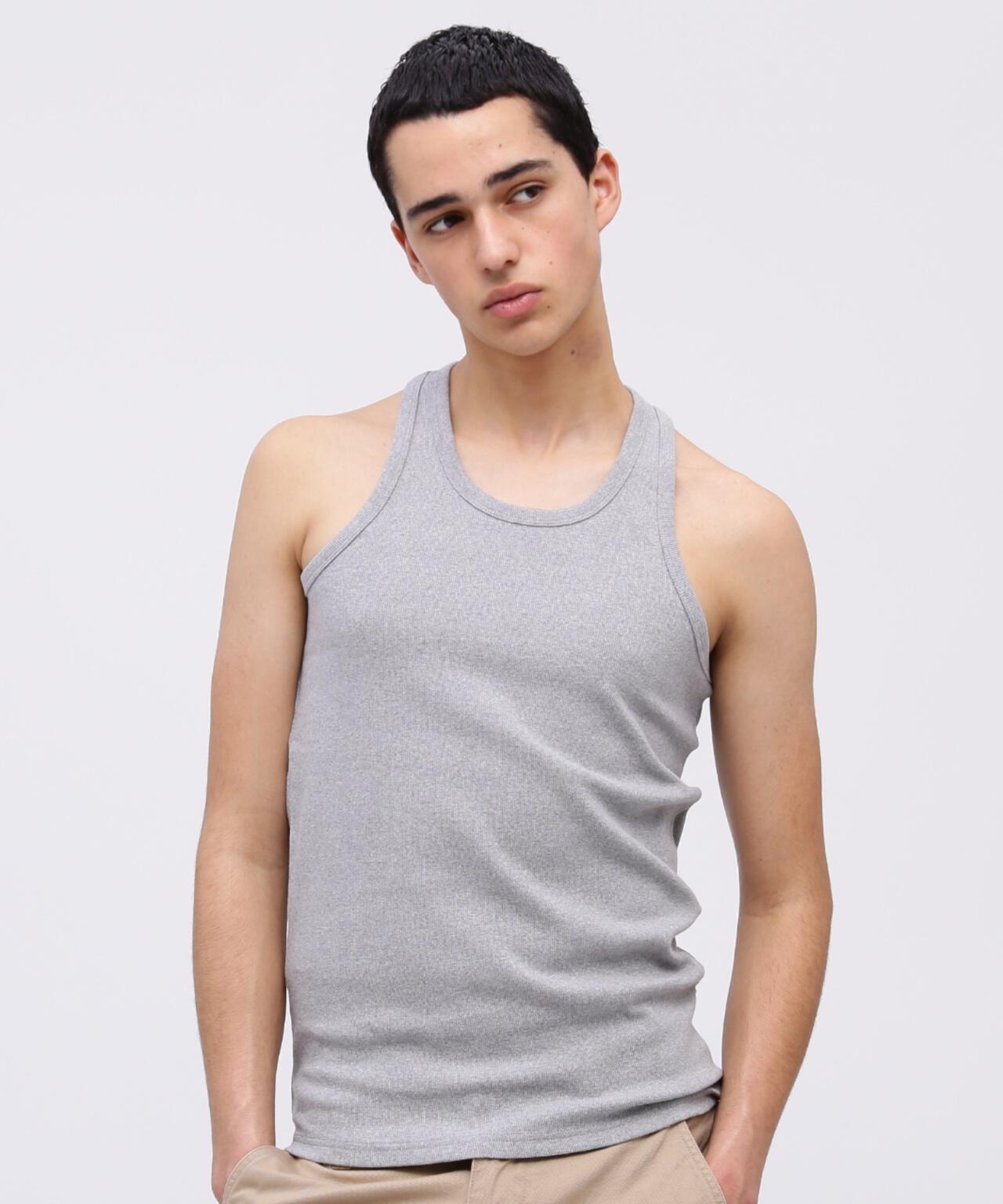 DAILY/デイリー》RIB TANK TOP BACK CROSS/リブ タンクトップ バック