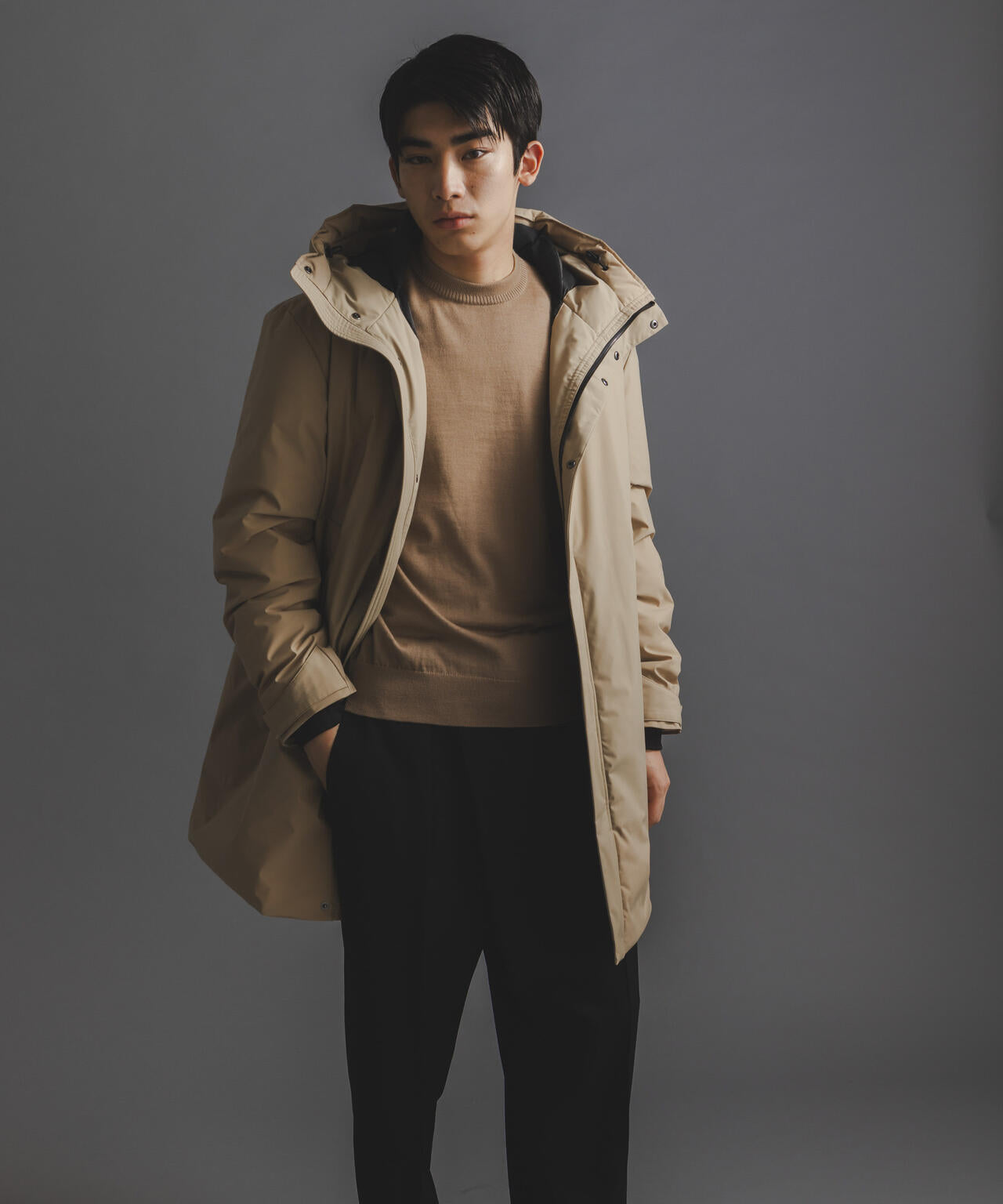 西川ダウン(R)」ロングフードダウン | NANO universe（ナノ