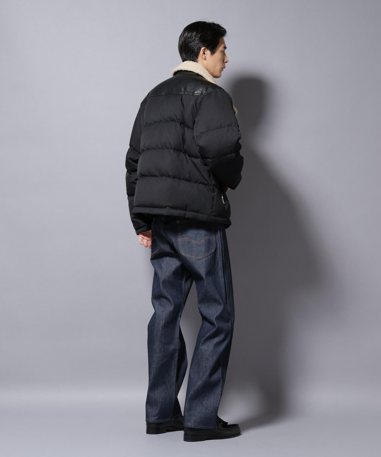 西川ダウン(R)」ボアカラーサージショートダウン | NANO universe