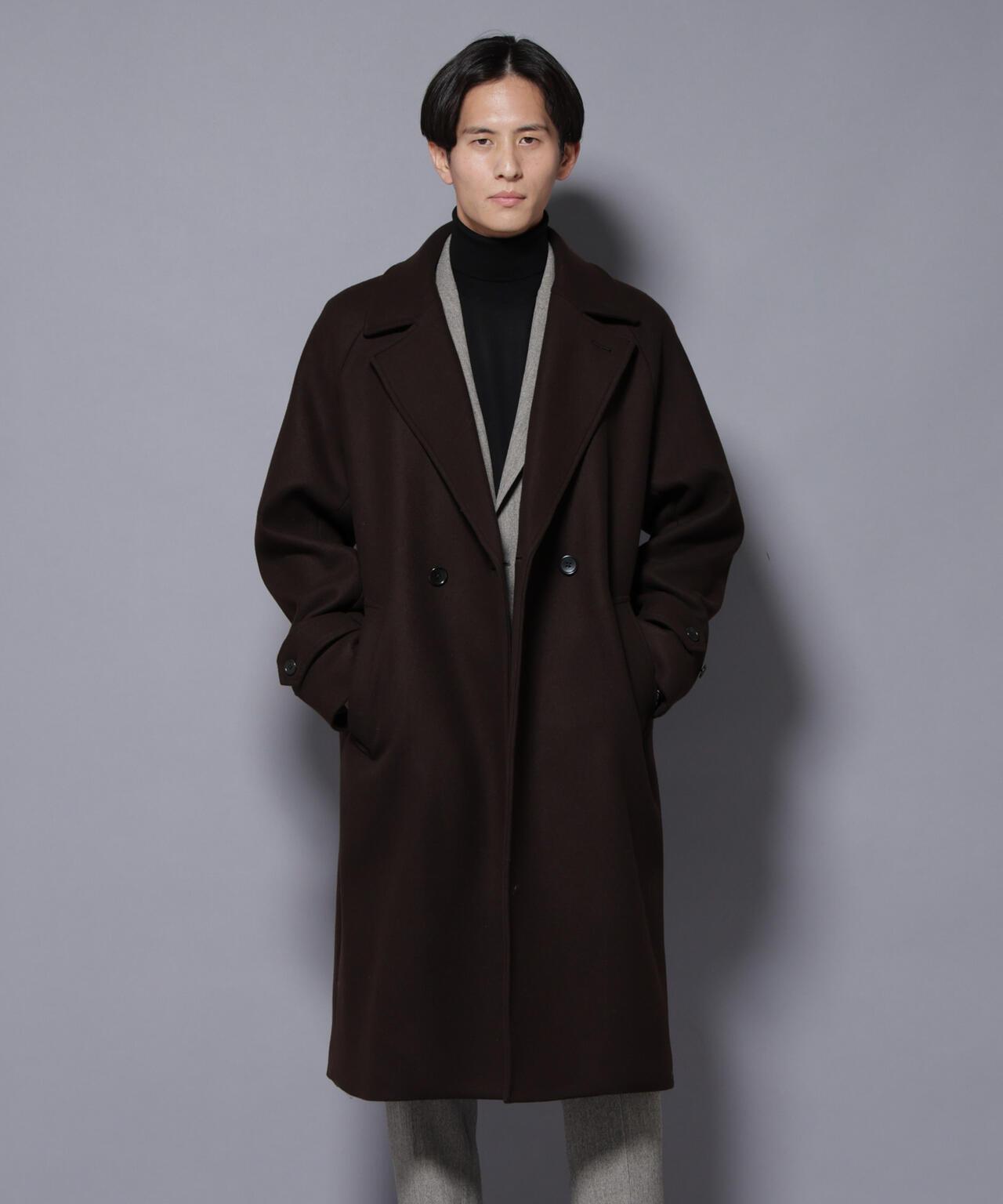 ウールカシミヤメルトンダブルコート | NANO universe（ナノ